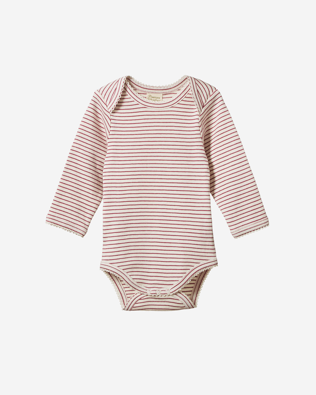 LONG SLEEVE BODYSUIT - RHUBARB PINSTRIPE