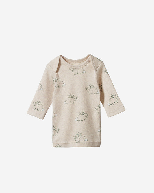 SIMPLE TEE - COTTAGE BUNNY NATURAL PRINT