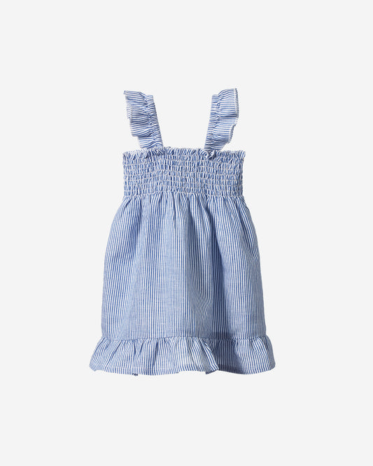 GALA DRESS LINEN - BLUE STRIPE