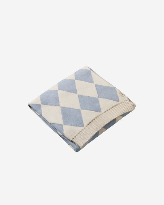 DUNE BLANKET - CELESTIAL BLUE DIAMOND KNIT