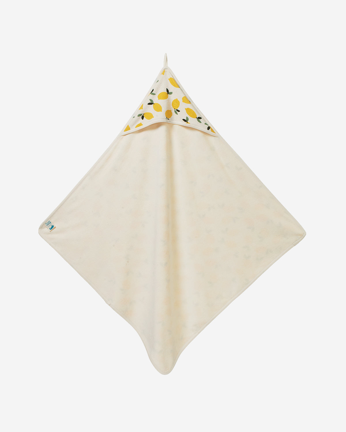 ORGANIC COTTON HOODED TOWEL - LEMON PRINT TERRY