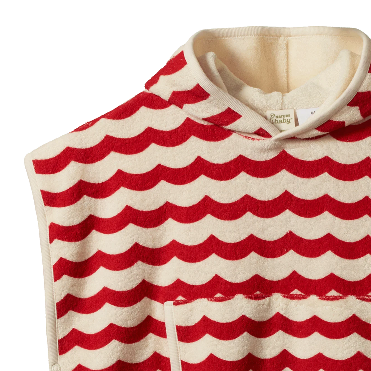 PONCHO TOWEL - WAVES RED PRINT