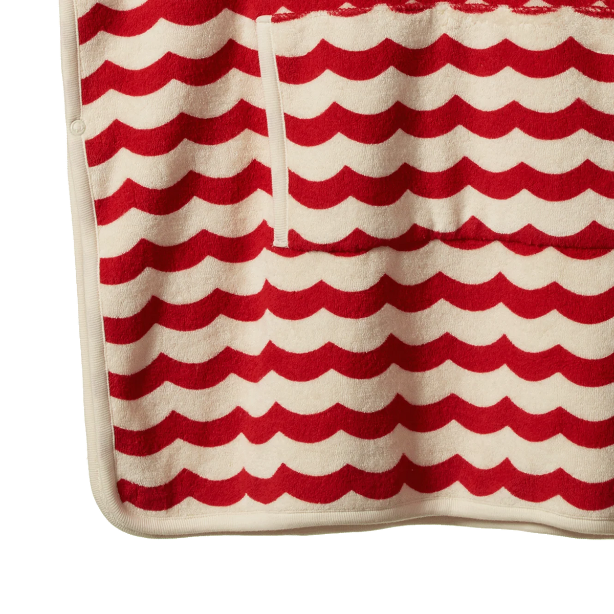 PONCHO TOWEL - WAVES RED PRINT