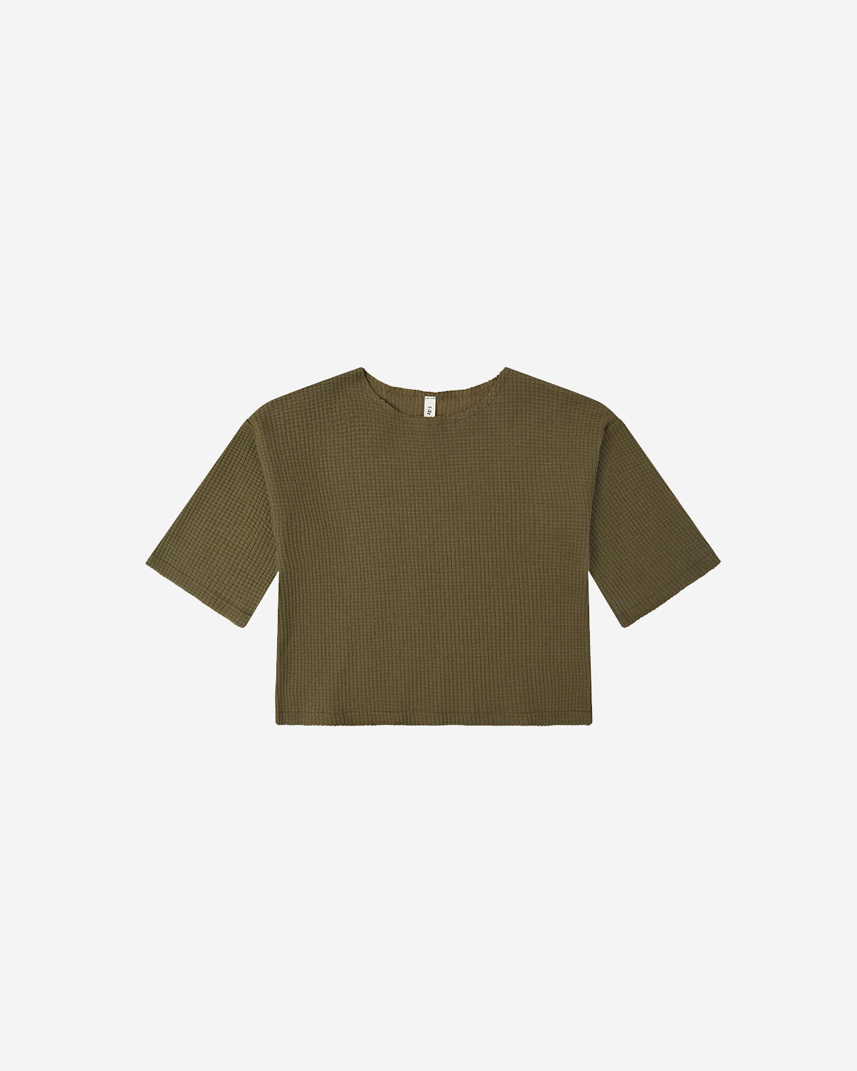 OLIVE WAFFLE BOXY SWEATSHIRT