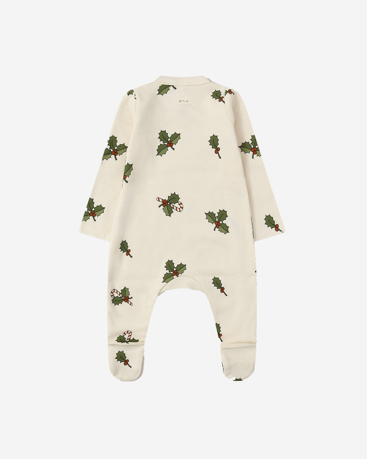 CHRISTMAS HOLLY FOOTED SUIT