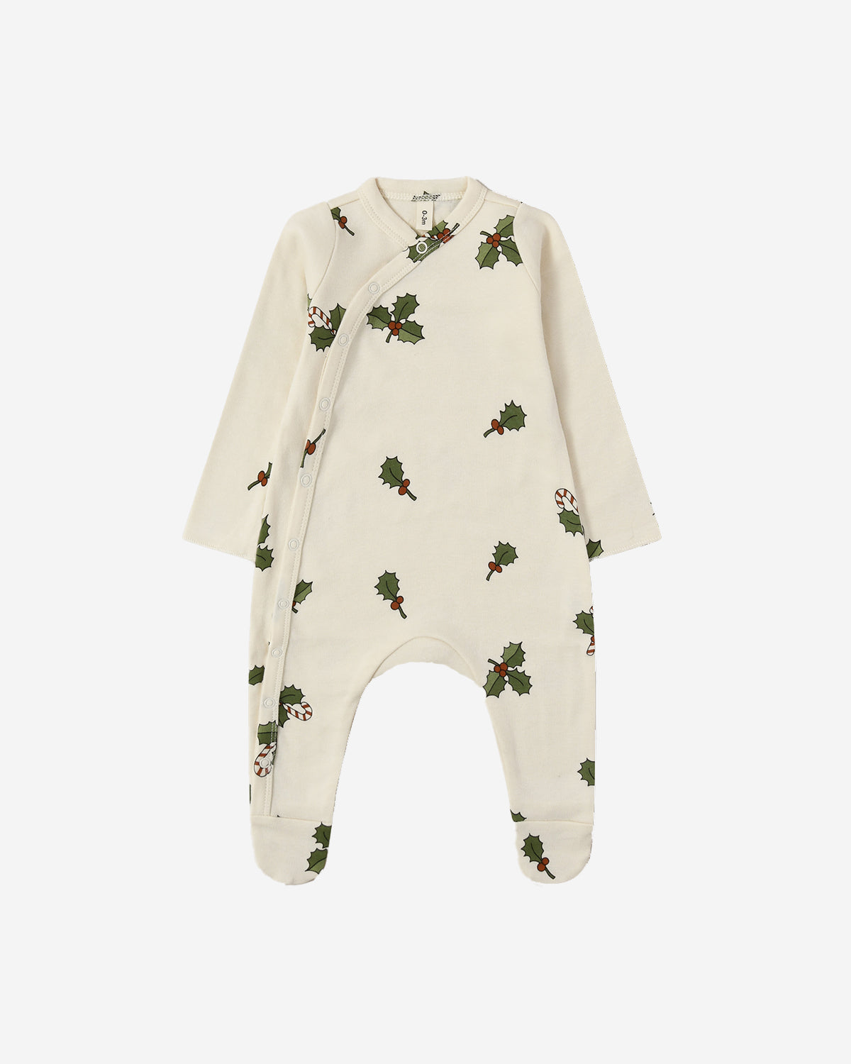 CHRISTMAS HOLLY FOOTED SUIT