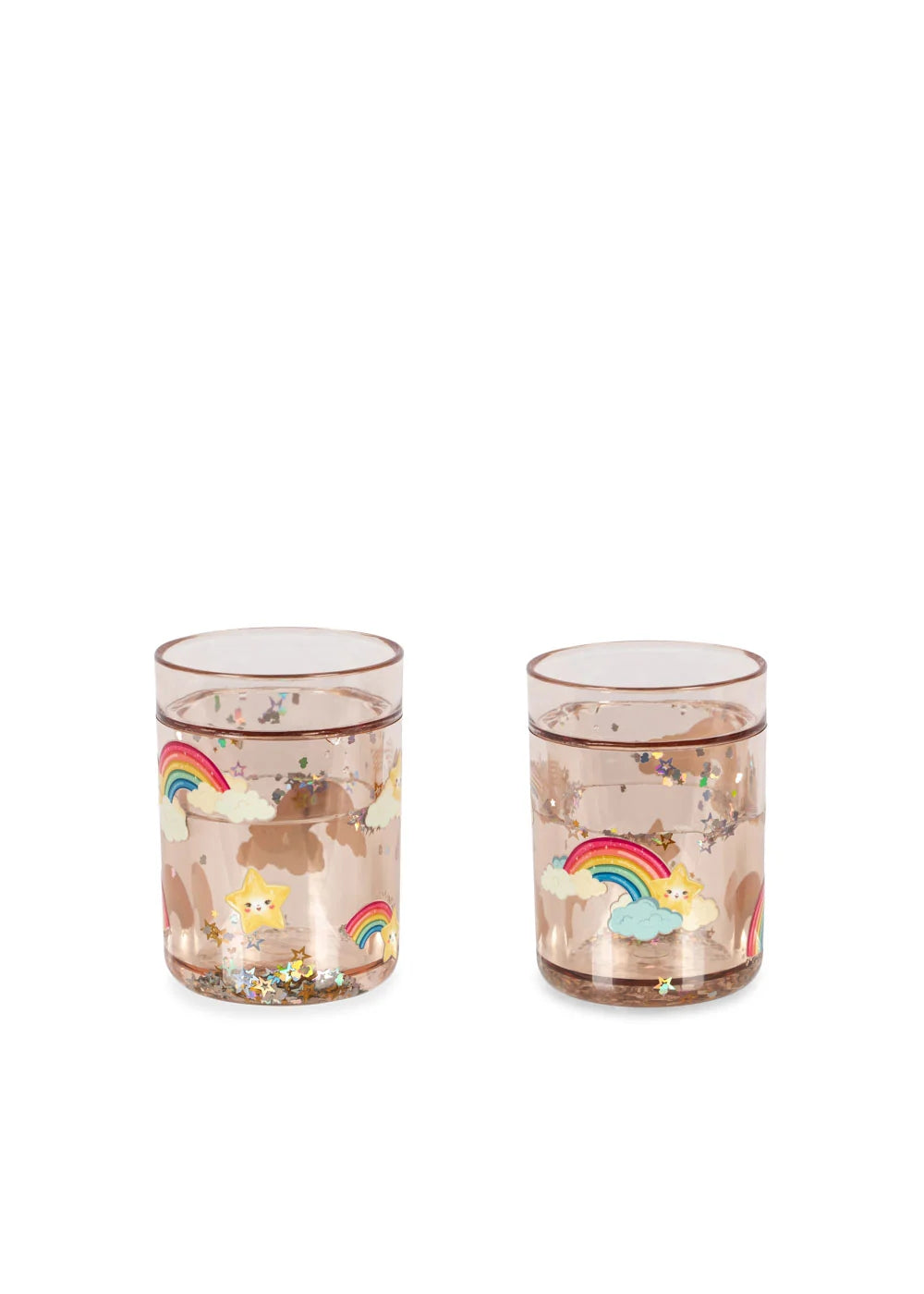 2 PACK GLITTER CUPS- RAINBOW