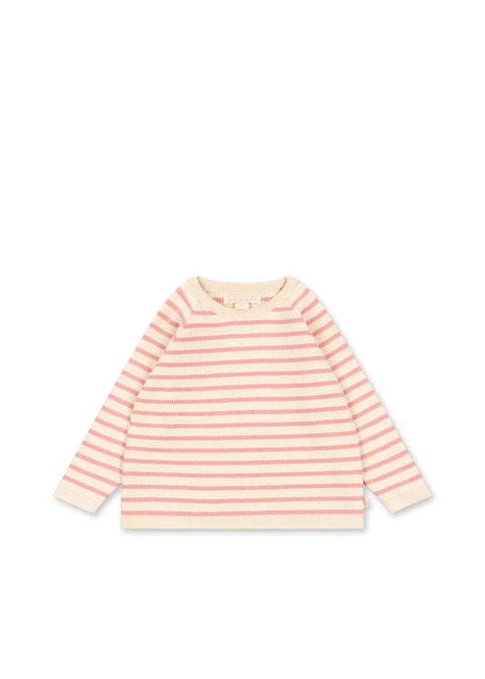 BUMA KNIT SWEATER - PEONY BUTTER STRIPE