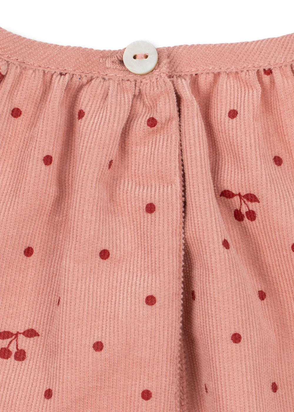 MARLO DRESS GOTS-CHERRY DOT SCARLET