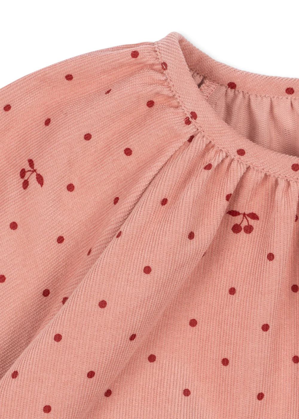 MARLO DRESS GOTS-CHERRY DOT SCARLET