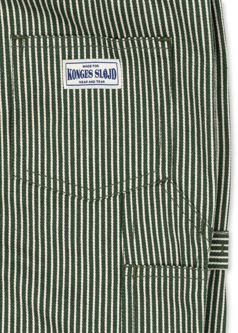 LUC PANTS GOTS - MILK VERTE STRIPE
