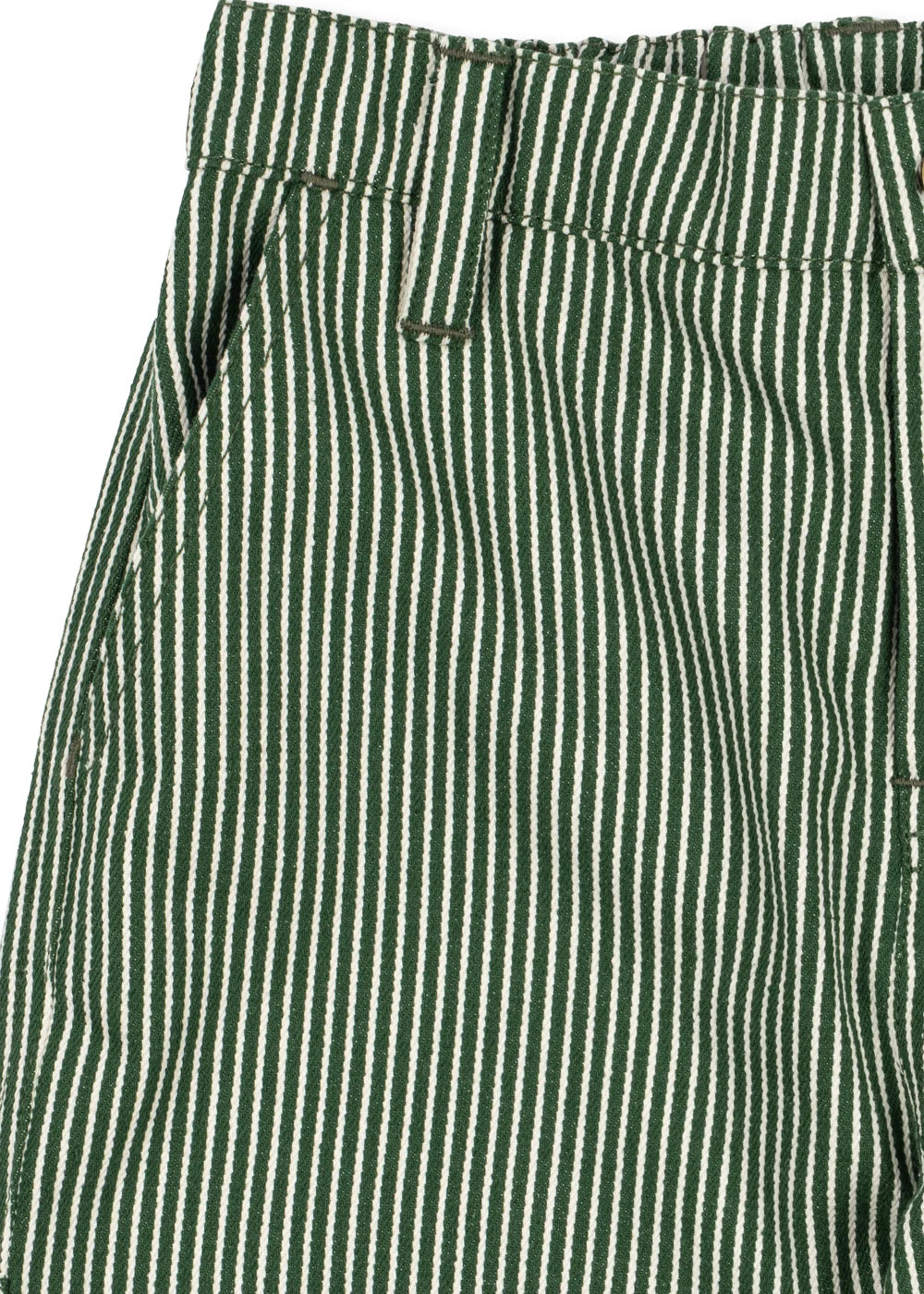 LUC PANTS GOTS - MILK VERTE STRIPE
