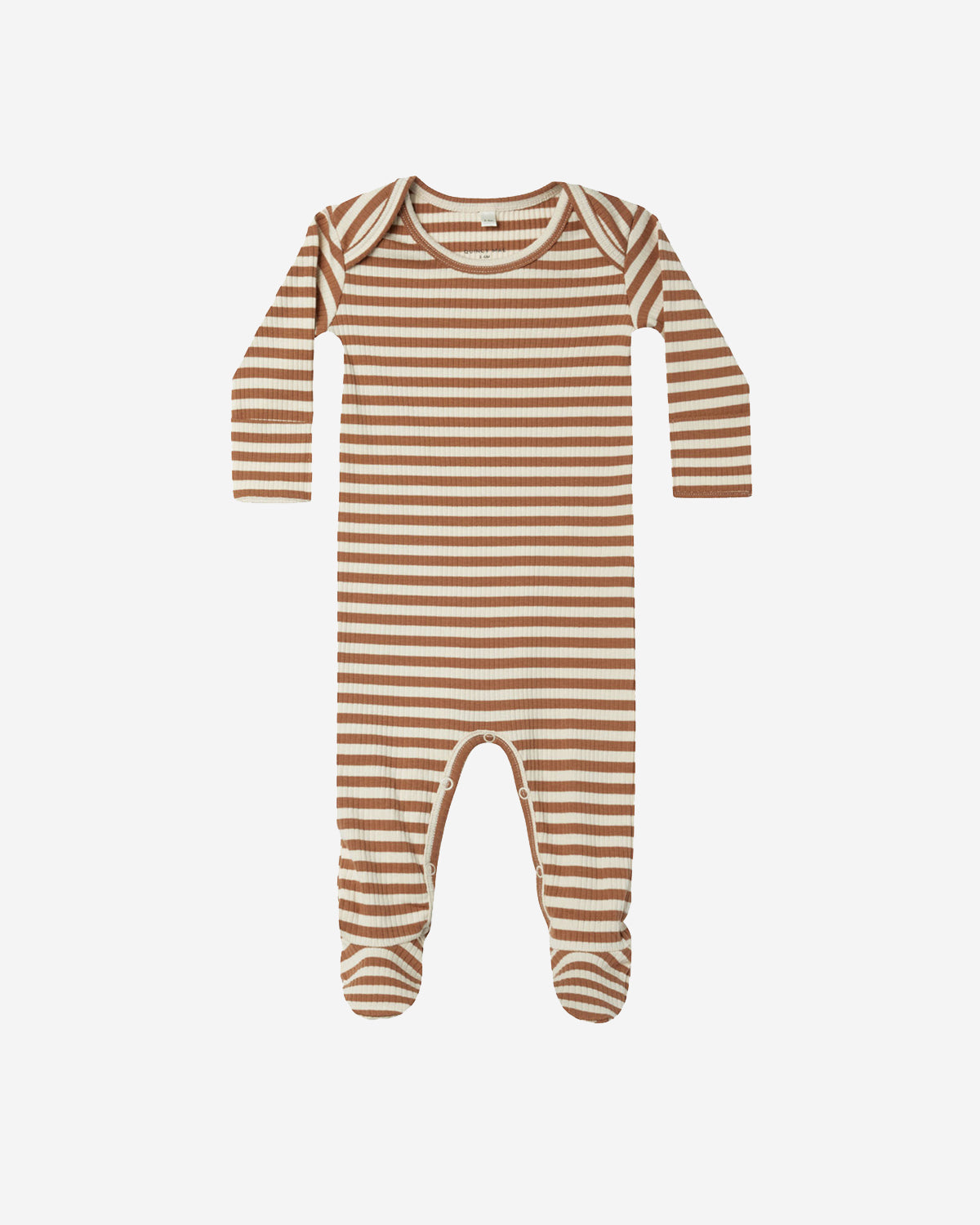 RIBBED FOOTIE - CINNAMON STRIPE