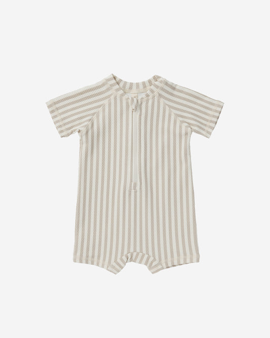 ZIP RASHGURAD ONEPIECE - ASH STRIPE