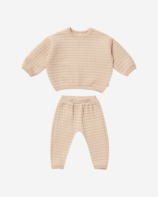QUILTED SWEATER & PANT SET - SHELL
