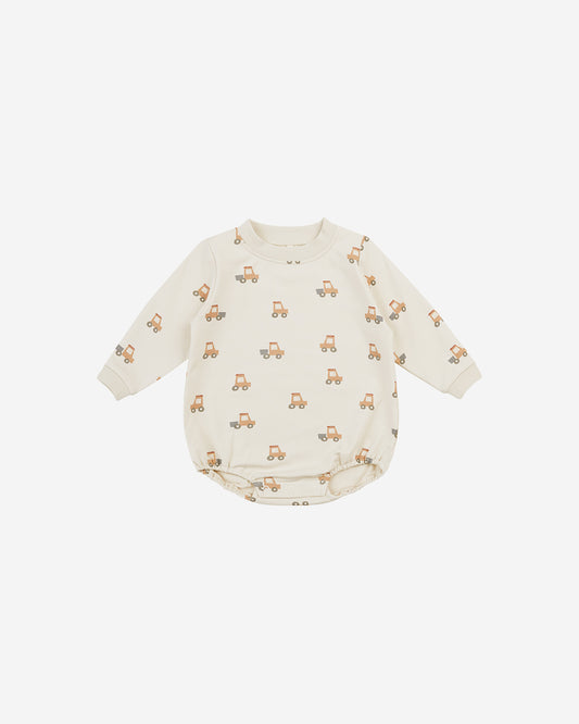 CREWNECK BUBBLE ROMPER - TRACTOR