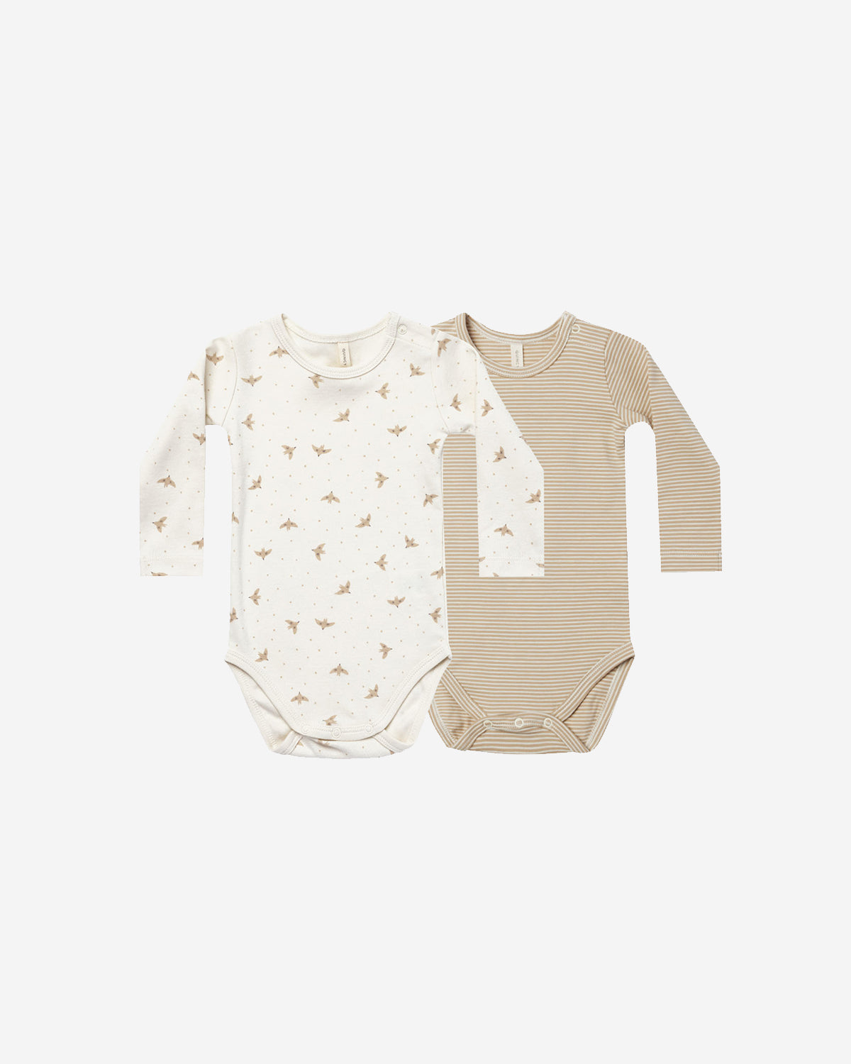 JERSEY BODYSUIT, 2-PACK - DOVES, LATTE MICRO STRIPE