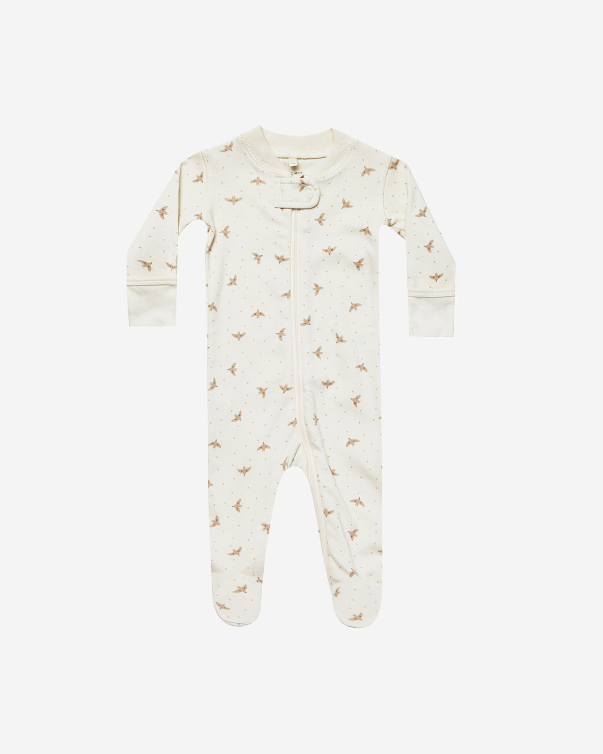 ZIP LONG SLEEVE SLEEPER FOOTIE - DOVES