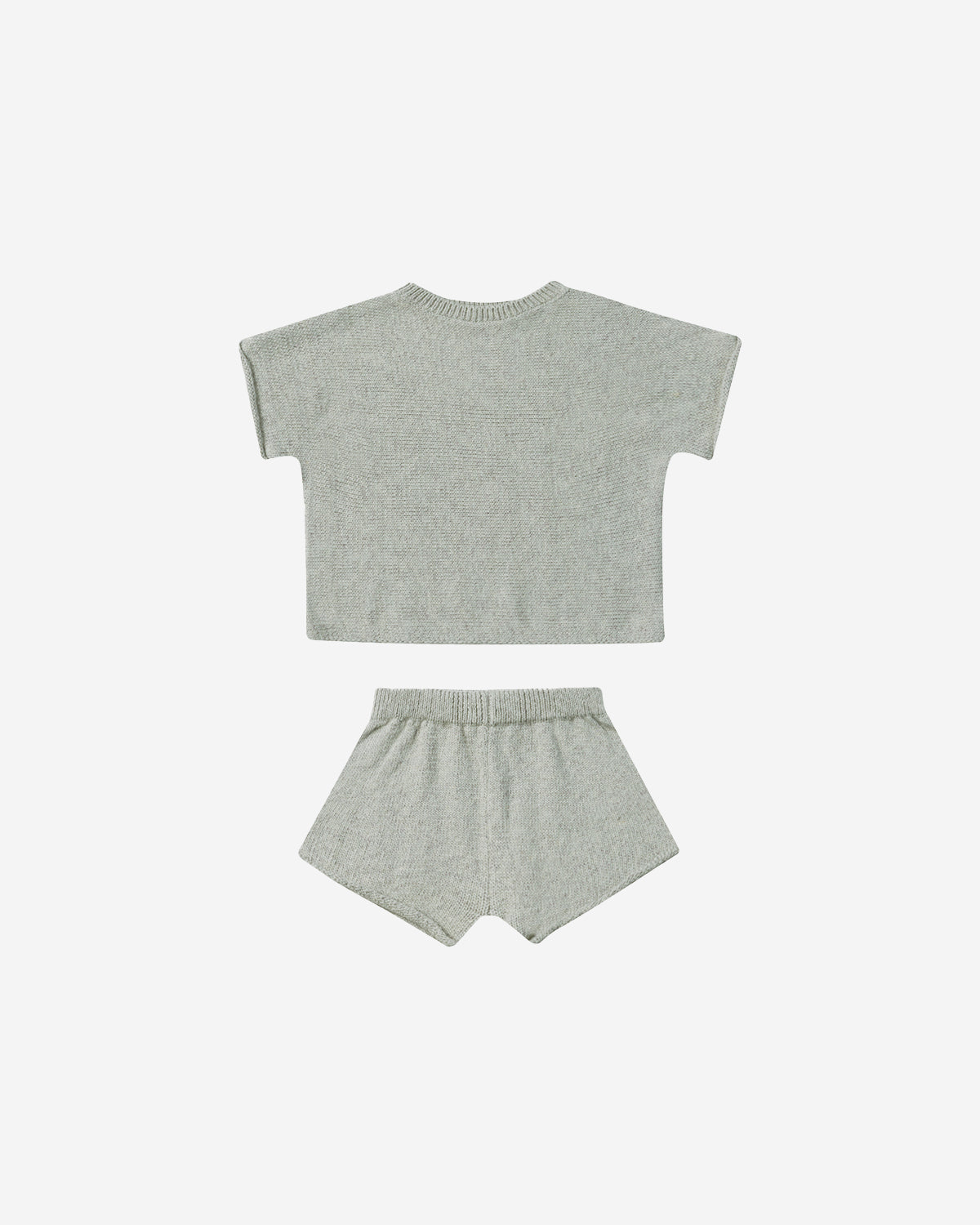 RELAXED SUMMER KNIT SET - HEATHERED SKY