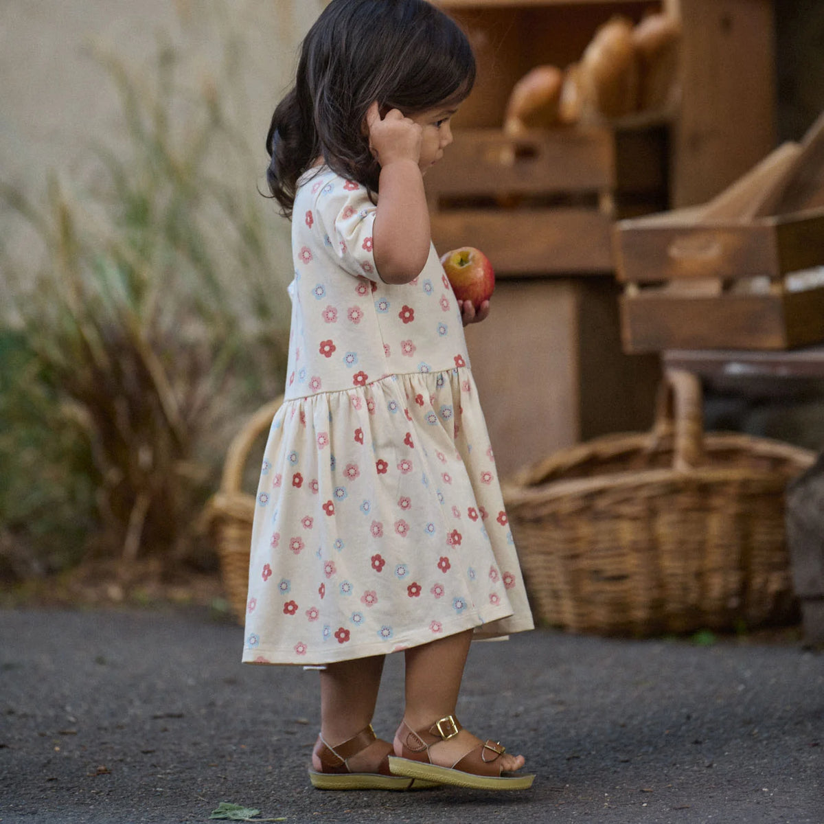 SATURDAY DRESS - PETITE FLORA STAMP PRINT