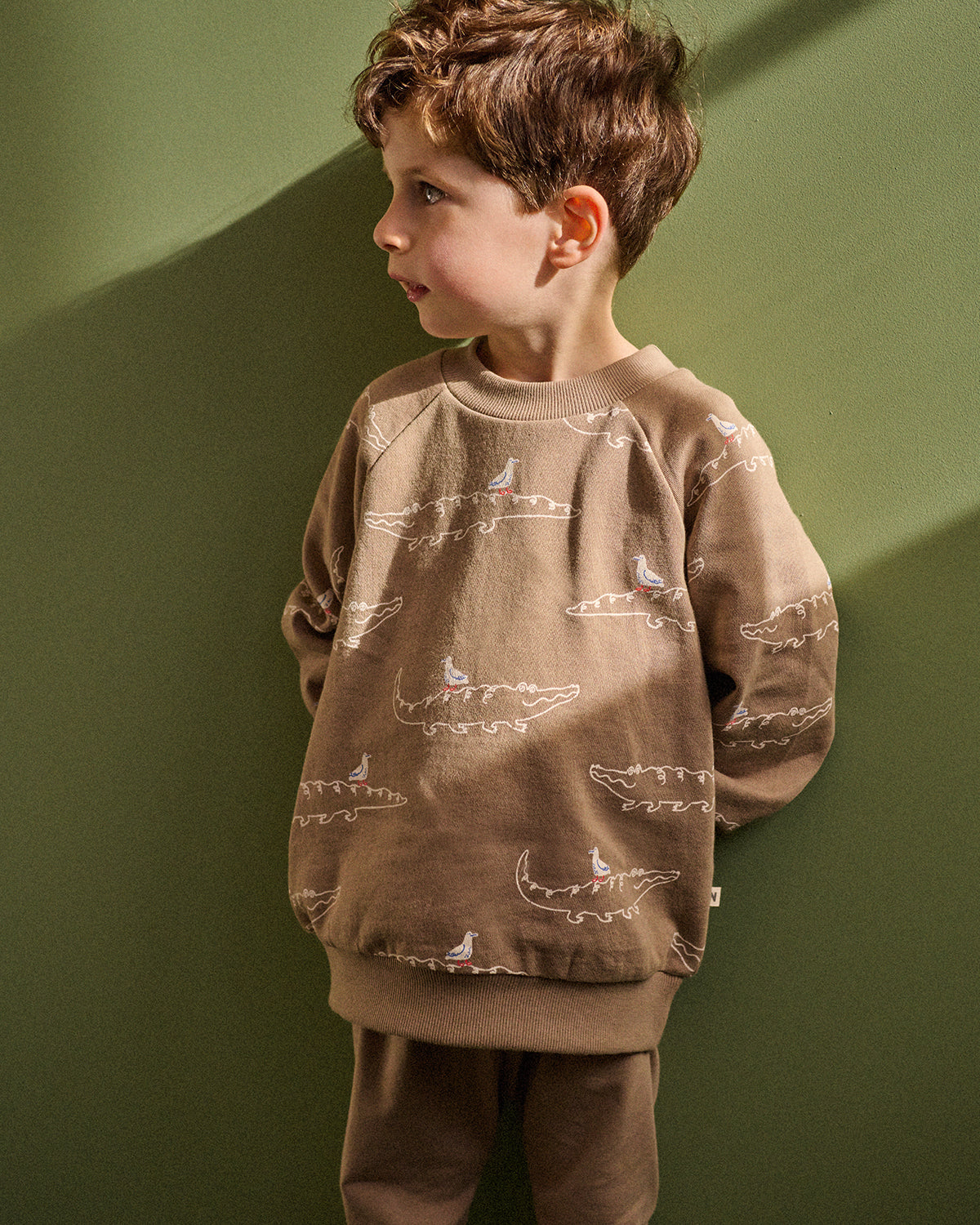 EMERSON SWEATER - CURIOUS CROCODILES PRINT