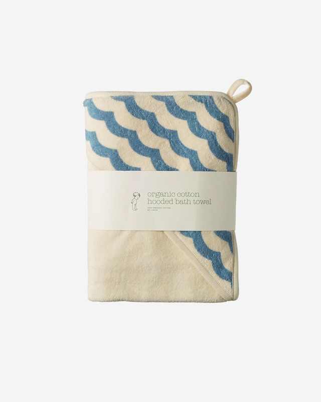 HOODED TOWEL - WAVES PRINT
