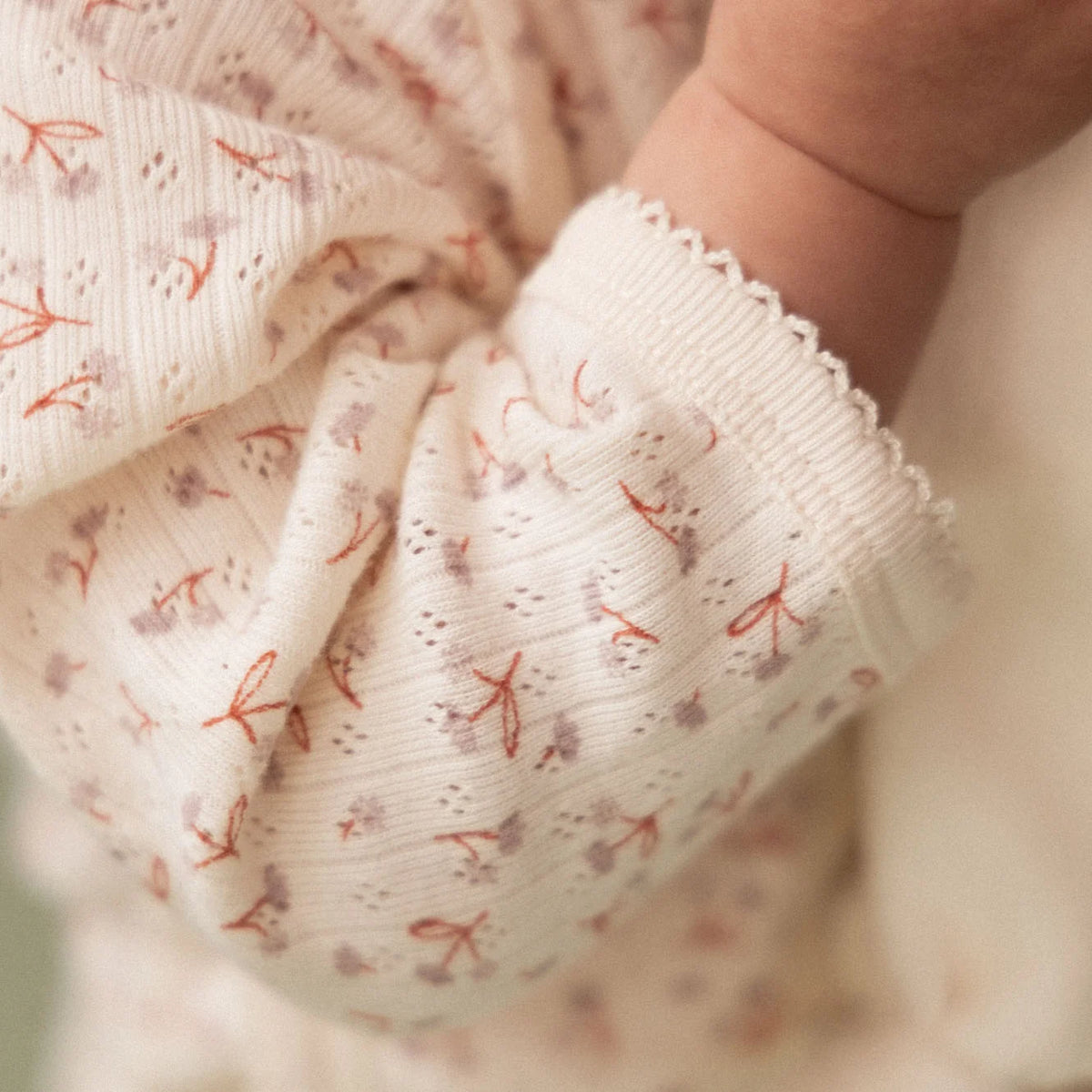 L/S BODYSUIT POINTELLE - DANDELION PRINT