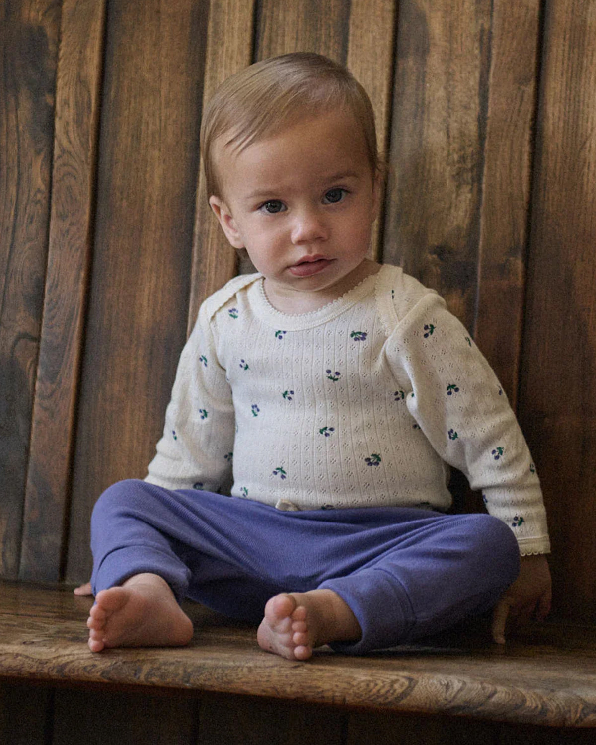 L/S BODYSUIT POINTELLE - WINTER BERRY PRINT