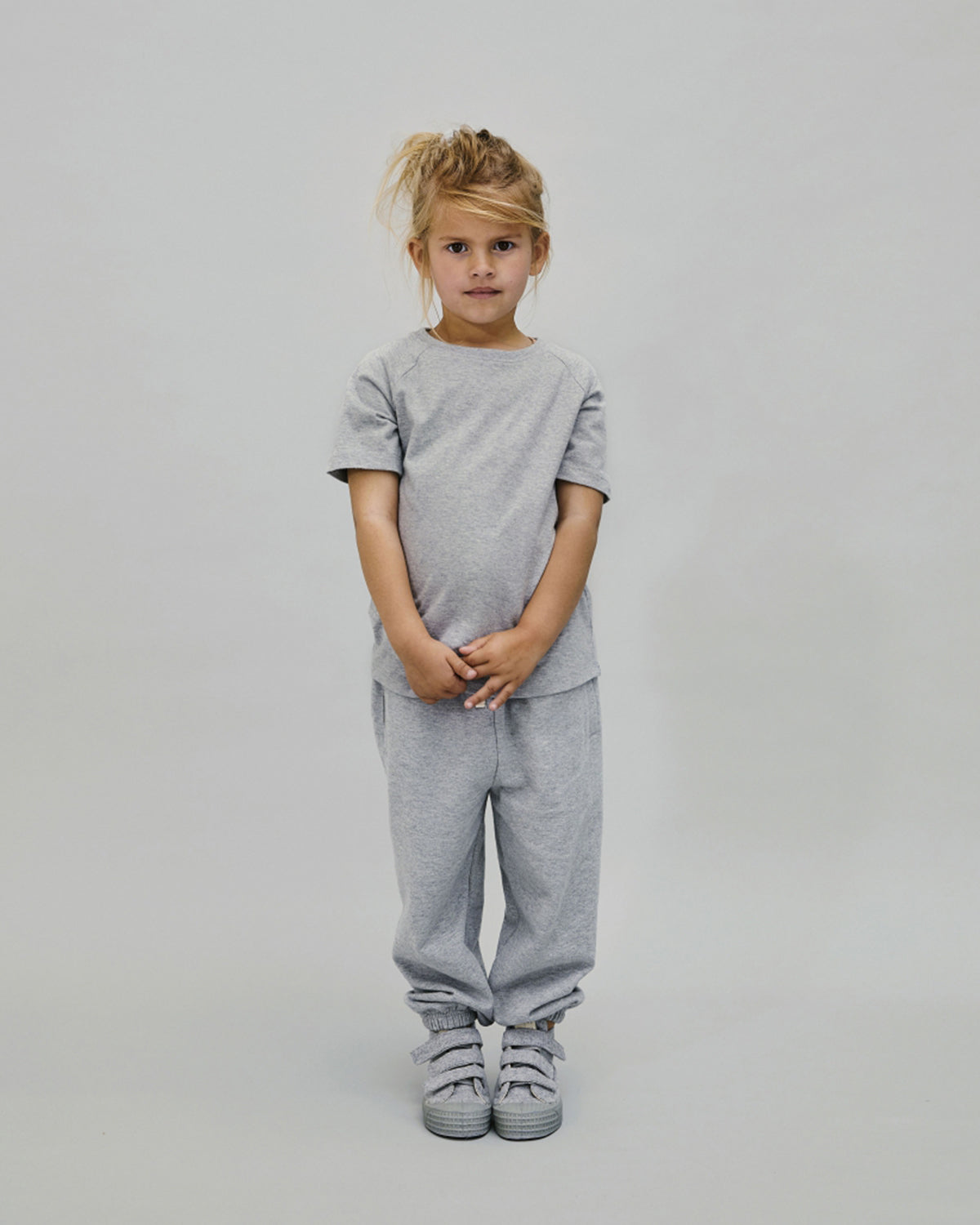 CREWNECK TEE GOTS - GREY MELANGE
