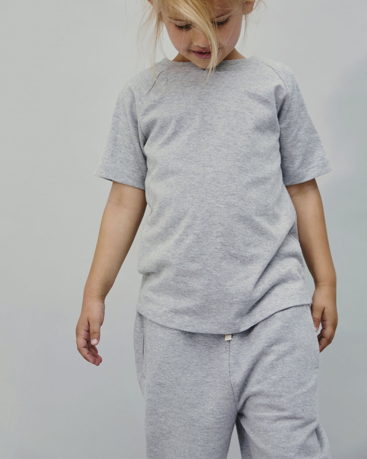 CREWNECK TEE GOTS - GREY MELANGE