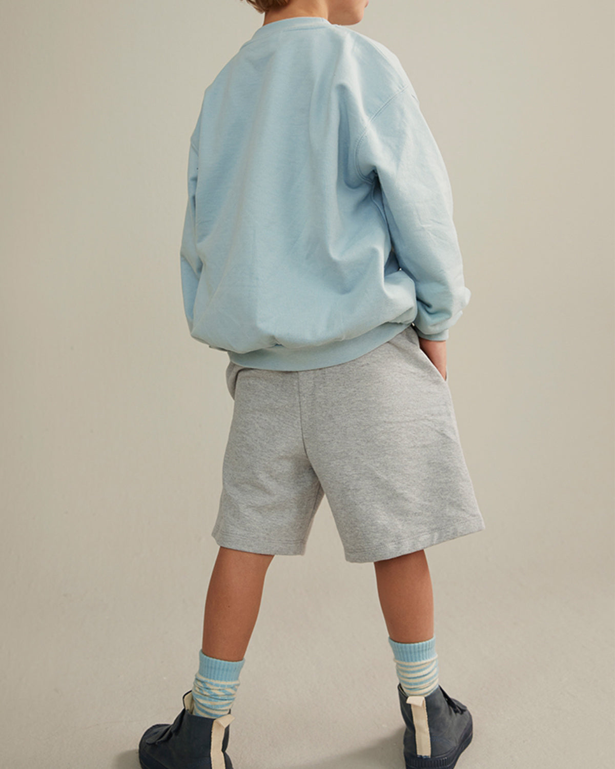 DROPPED SHOULDER SWEATER GOTS - SKY