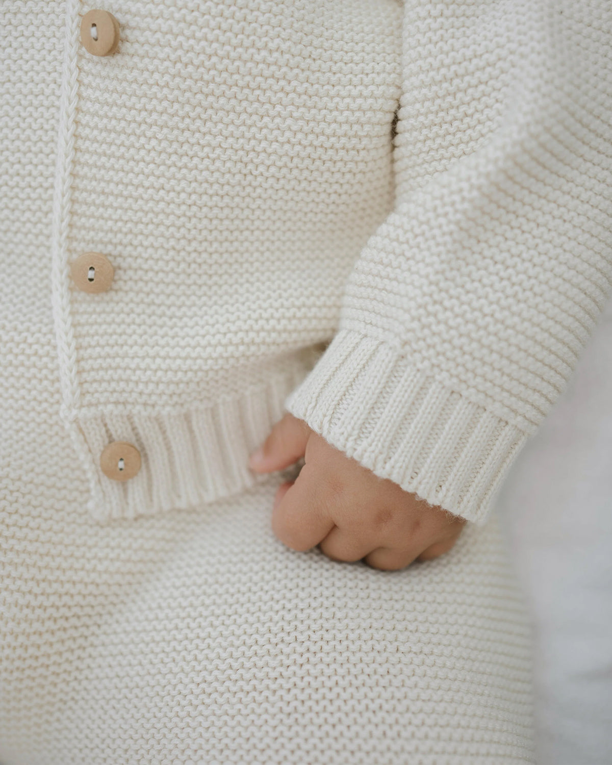 UNDYED COTTON KNITTED CARDIGAN
