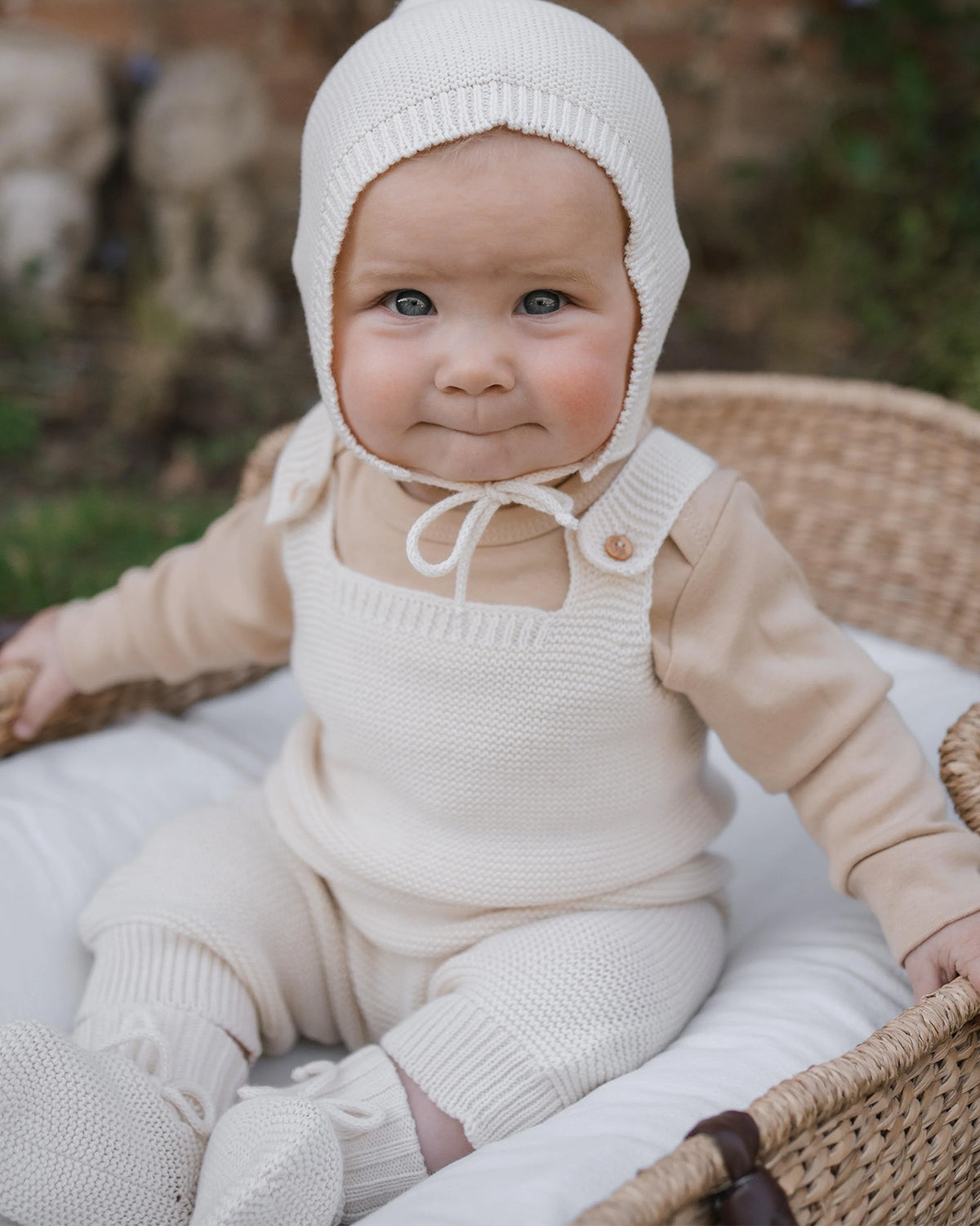 UNDYED COTTON KNITTED SALOPETTE