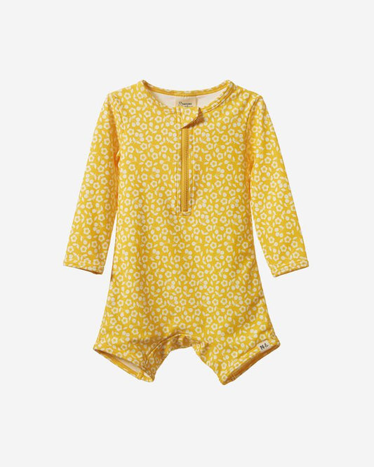 ONE PIECE BATHING TRUNKS - KITCHEN GARDEN FREESIA PRINT