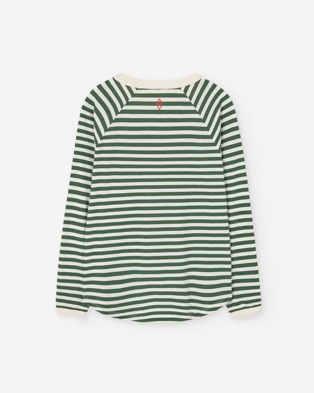 STRIPED DARK GREEN ANTEATER LONG SLEEVE T-SHIRT