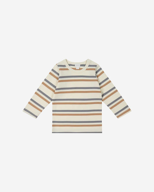 PIMA COTTON VINNY LONG SLEEVE TOP - HUDSON STRIPE