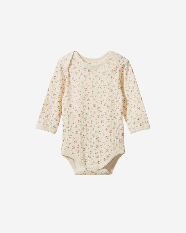L/S BODYSUIT POINTELLE - DANDELION PRINT