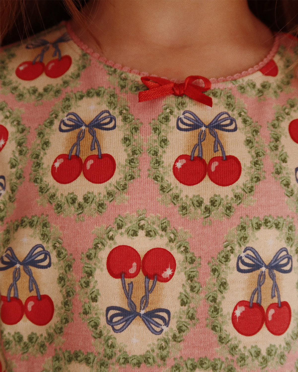 DREY LS DRESS GOTS - CHERRY BOW