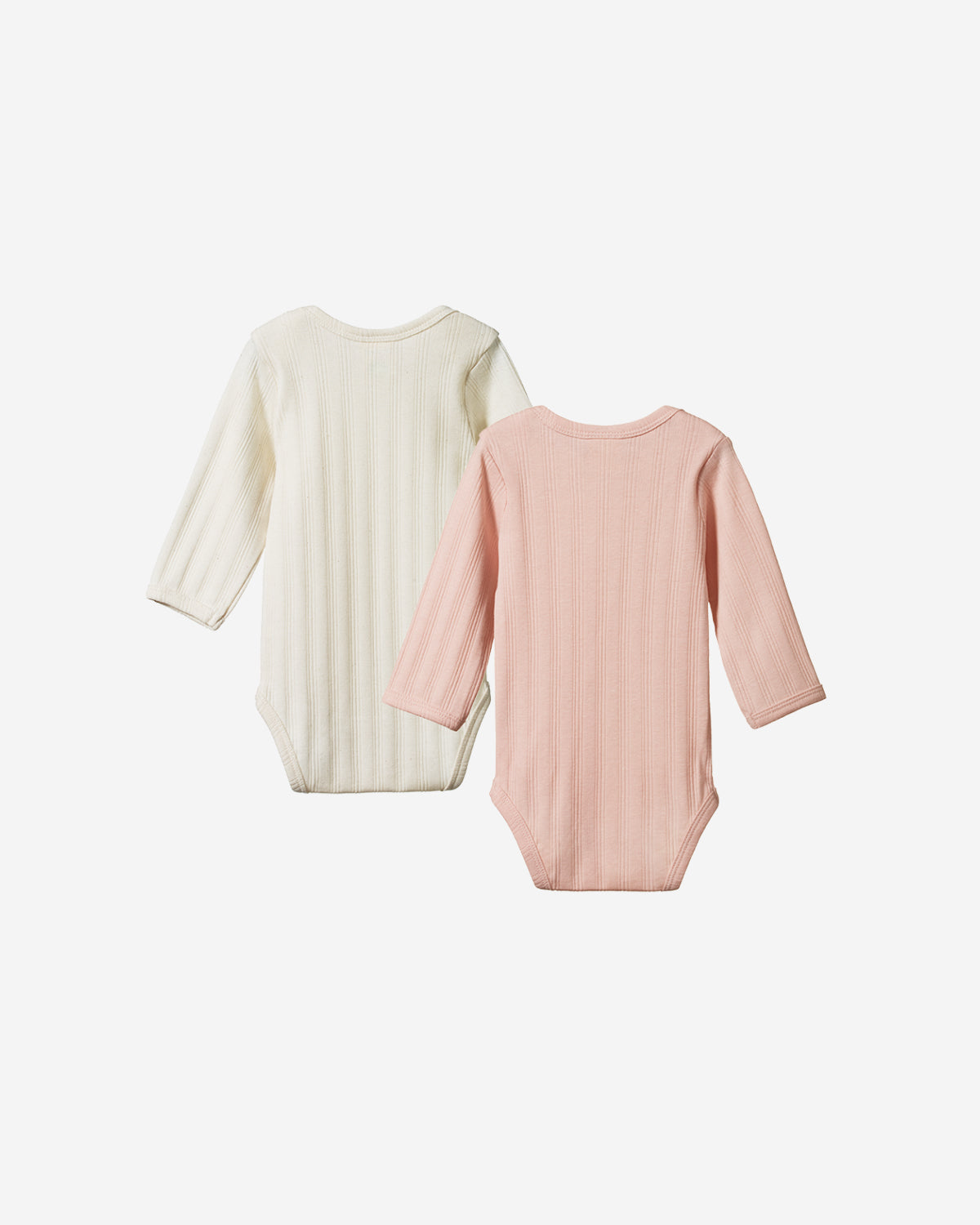 L/S BODYSUIT DERBY 2 PACK - NATURAL/ROSE BUD