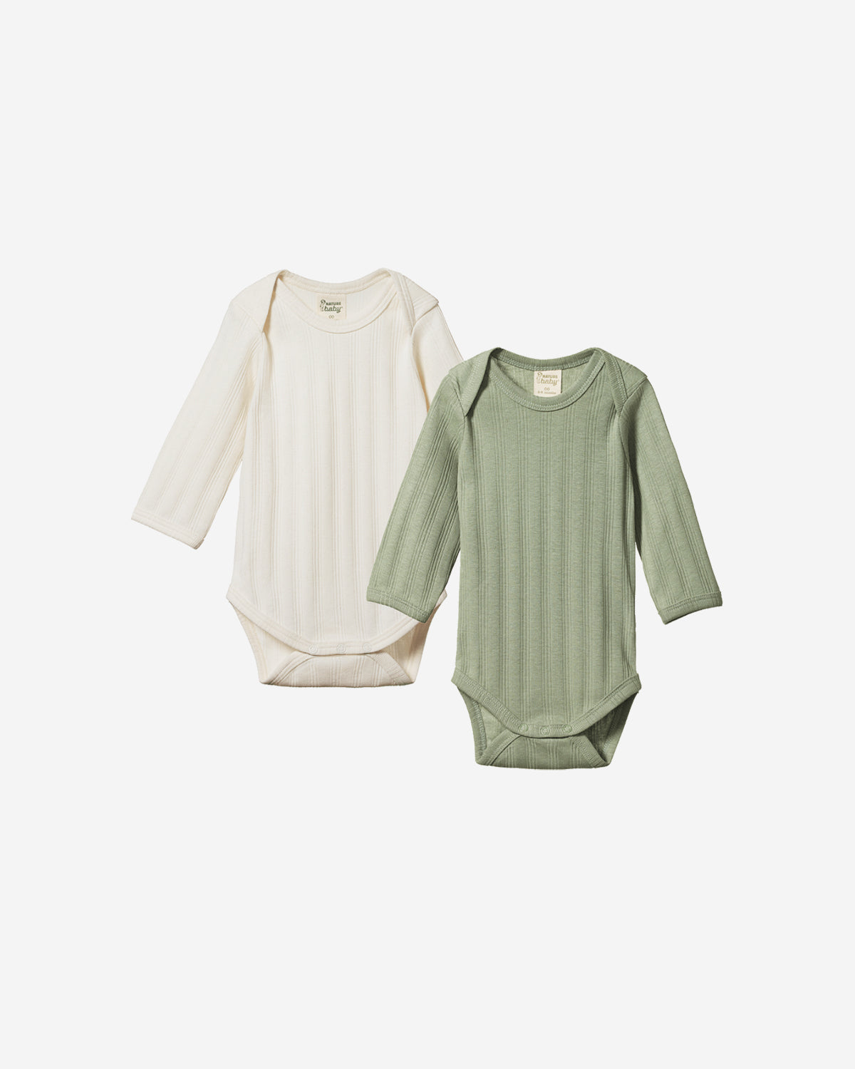 L/S BODYSUIT DERBY 2 PACK - NATURAL/NETTLE