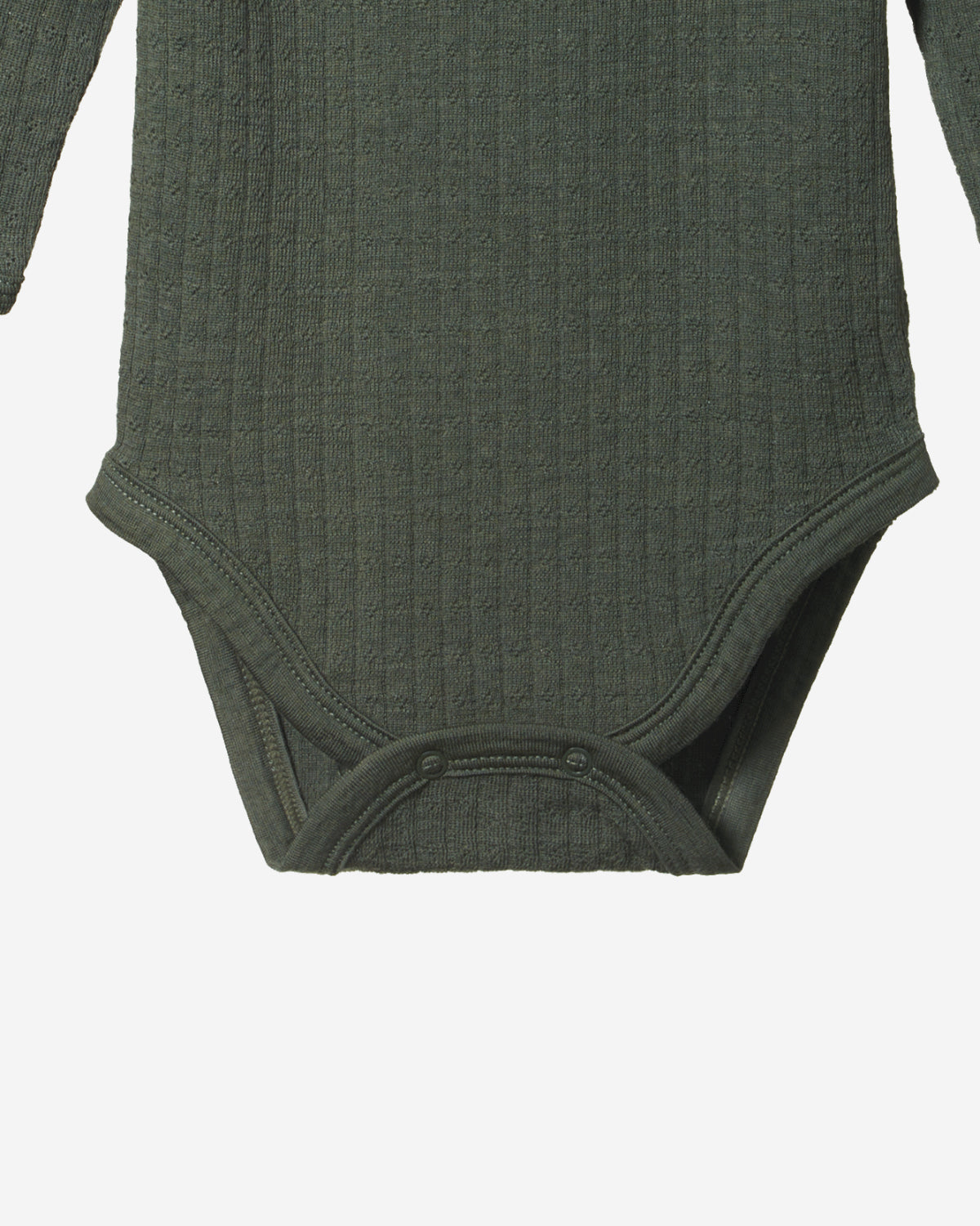 MERINO LONG SLEEVES BODYSUIT POINTELLE - THYME