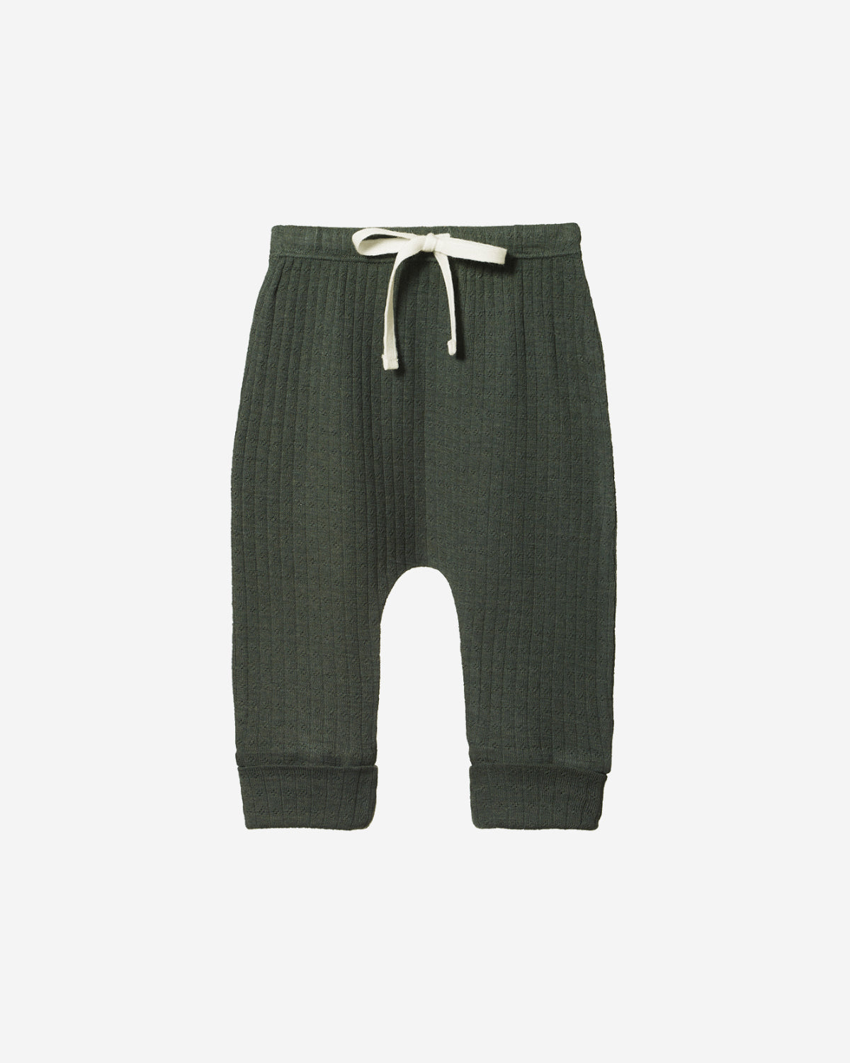 MERINO DRAWSTRING PANTS POINTELLE - THYME