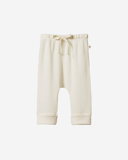 MERINO DRAWSTRING PANTS POINTELLE - NATURAL