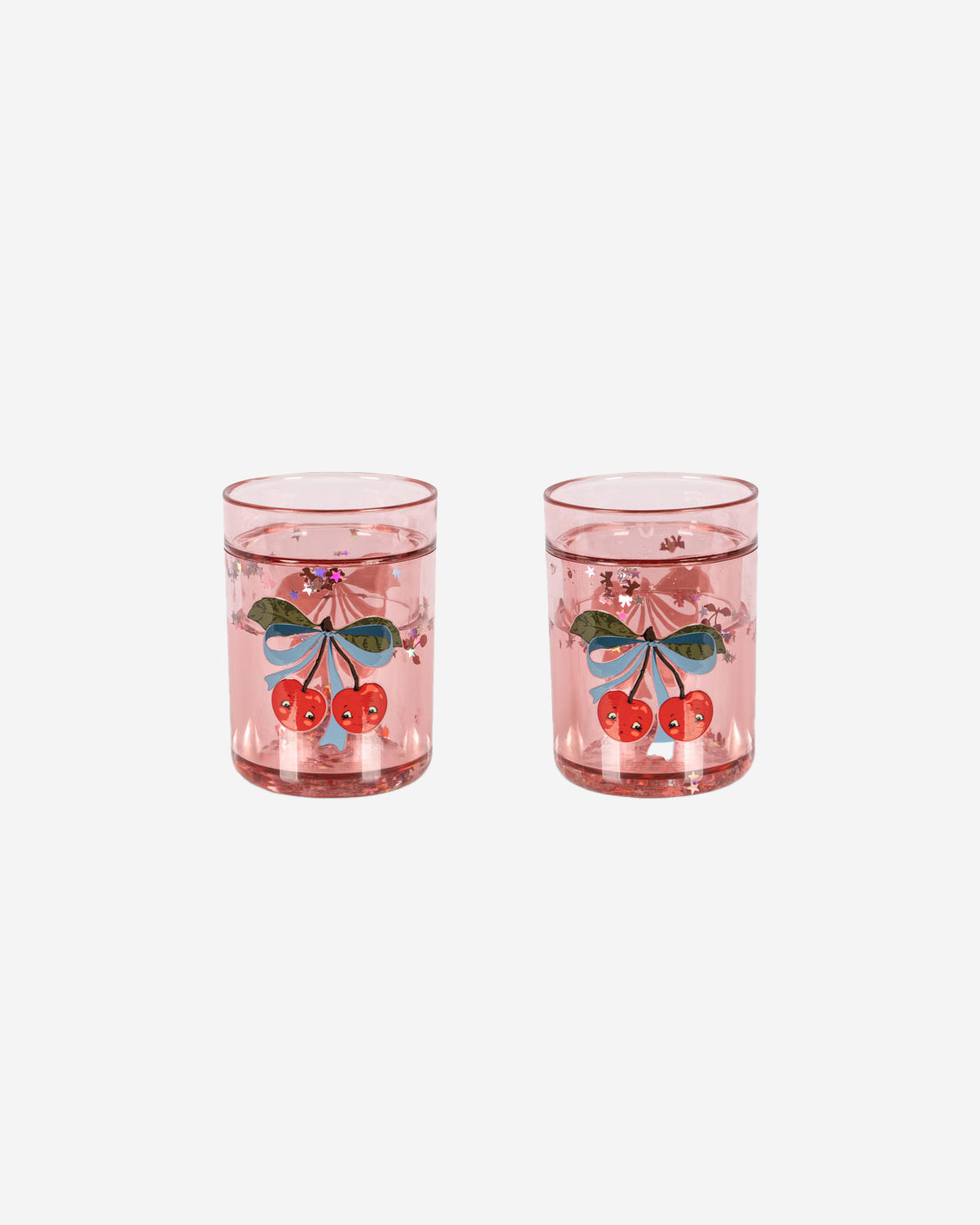 2 PACK GLITTER CUPS-CHERRY BOW