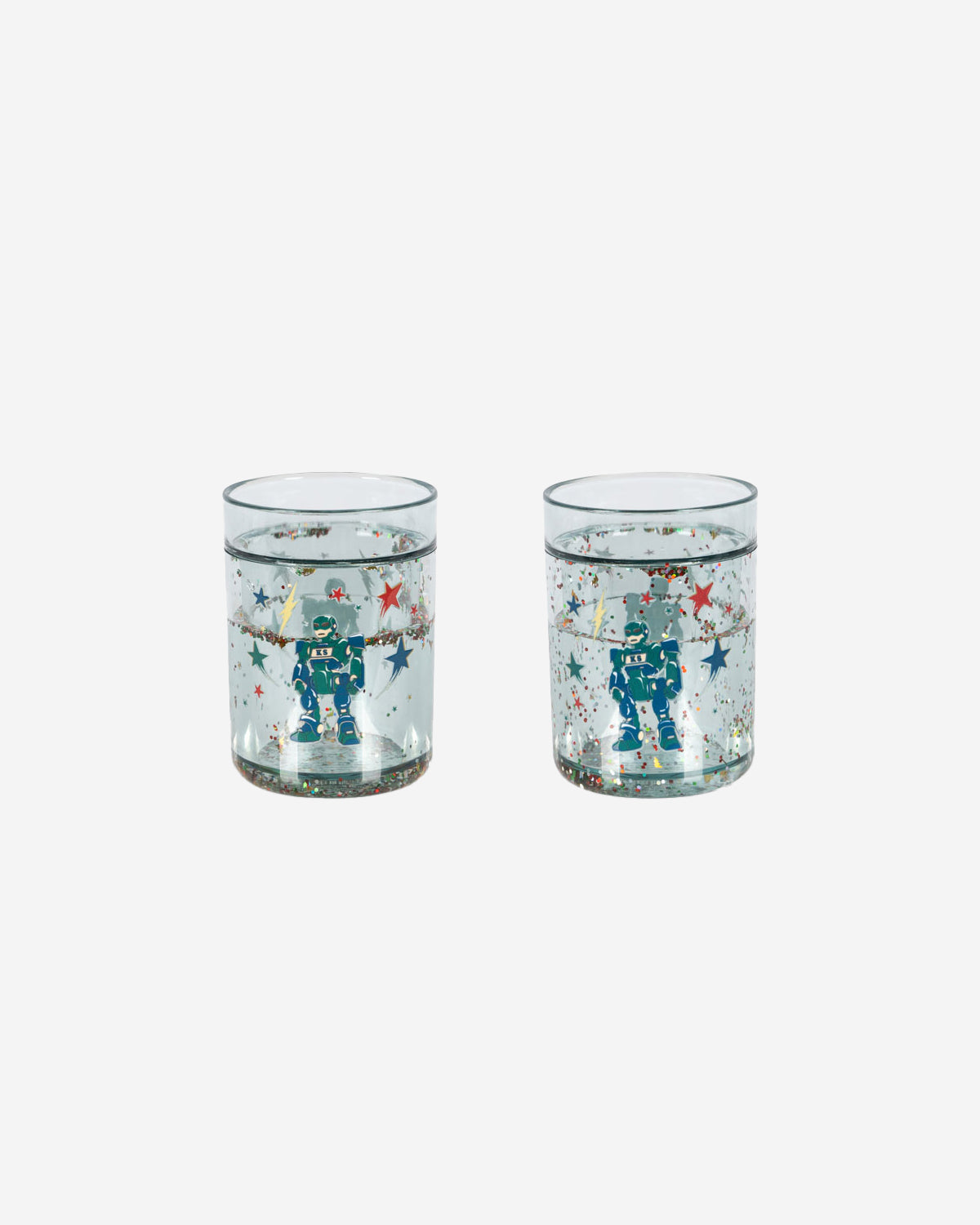 2 PACK GLITTER CUPS-HERO ROBOT