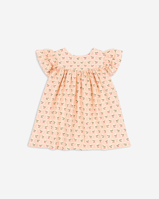 COCO DRESS - CHERRY PINK MOTIF