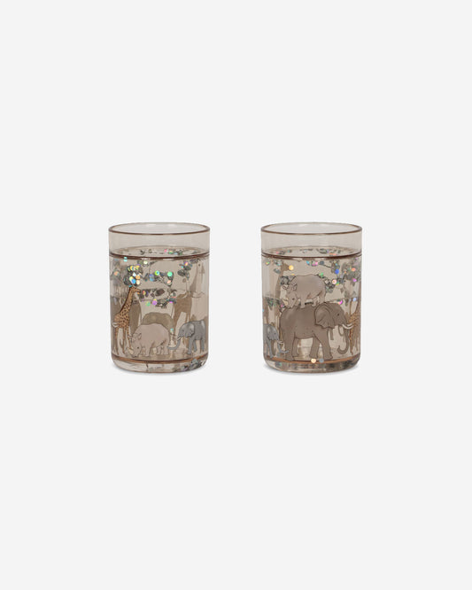 2 PACK GLITTER CUPS - SAFARI