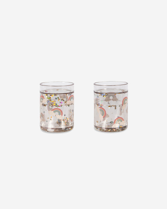 2 PACK GLITTER CUPS - RAINBOW