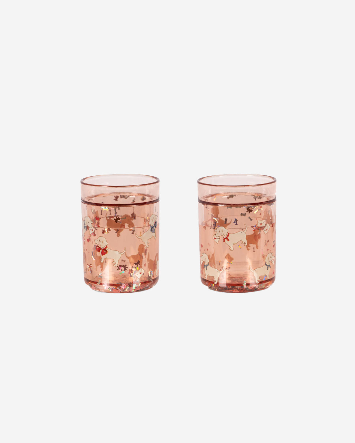 2 PACK GLITTER CUPS - WOOF LETTER ROSE