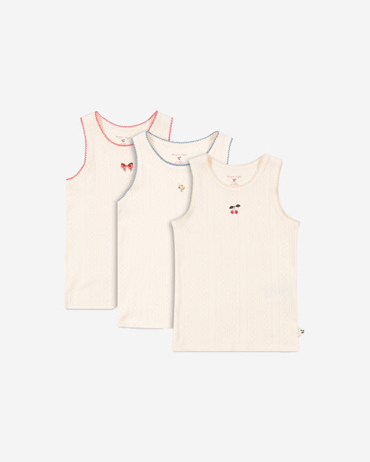 MINNA 3 PACK TANK TOPS GOTS - ANTIQUE WHITE